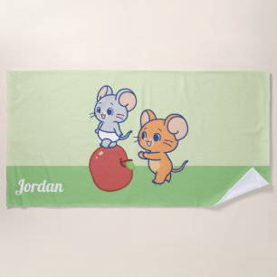 Toalha De Praia Anime Tuffy e Jerry Apple Rolling