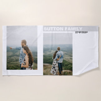 Toalha De Praia Aniversário da Colagem de Fotos