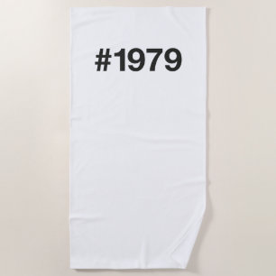 Toalha De Praia Aniversário de 1979 Hashtag 46