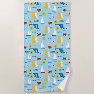 Toalha De Praia Annapolis (Nápoles) Pups Summertime Beach Towel