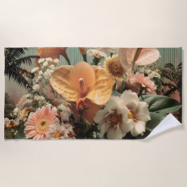 Toalha De Praia Anthurium and Tropical Floral Arrangement