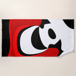 Toalha De Praia Ao Sr. Redd: Abstrato Preto, Branco e Vermelho