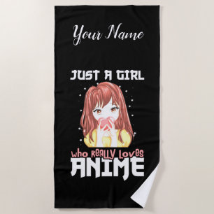 Toalha De Praia Apenas Uma Garota Que Realmente Ama Anime