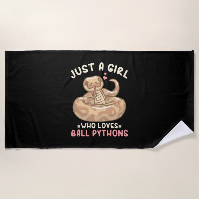 Toalha De Praia Apenas Uma Menina Que Ama Ball Python (Frente)
