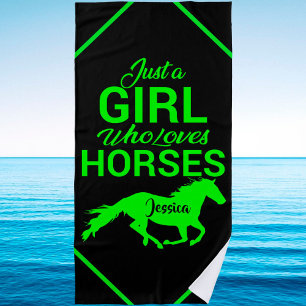 Toalha De Praia Apenas Uma Menina Que Ama Cavalos Personalizados