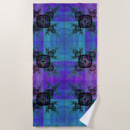 Toalha De Praia Aqua e Lilac Fractal Joy Beach Towel