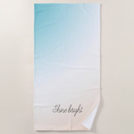 Toalha De Praia Aqua Peach White Ombre