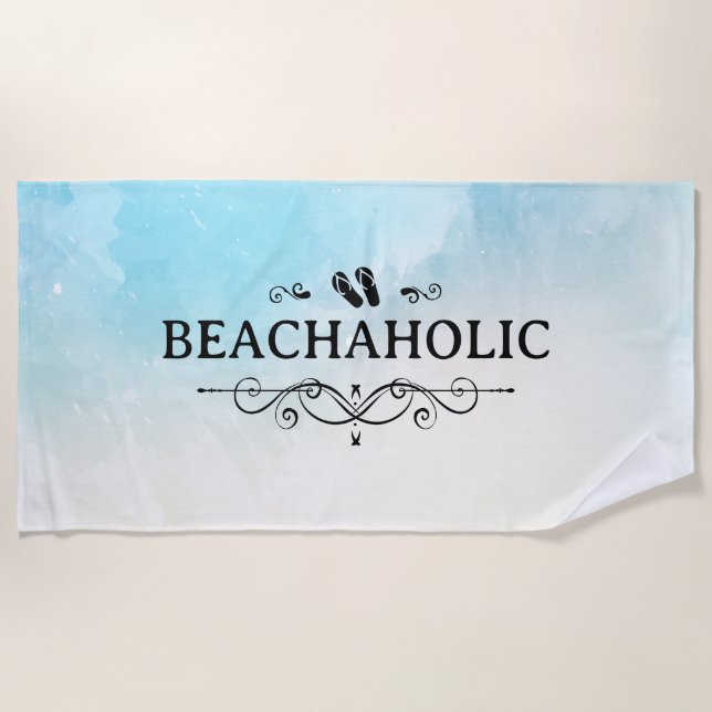 Toalha De Praia Aquarela Beachaholic (Frente)