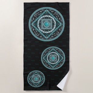 Toalha De Praia Aquarius Mandala Beach Towel