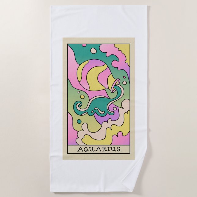 Toalha De Praia Aquarius Zodiac Beach Towel (Frente)