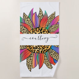 Toalha De Praia Arco-íris e reboque de praia personalizado de impr