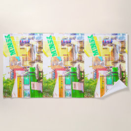 Toalha De Praia Área de Grafite da Arquitetura de Minsk Belarus