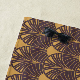 Toalha De Praia Art Deco pattern with fan-shaped motifs 