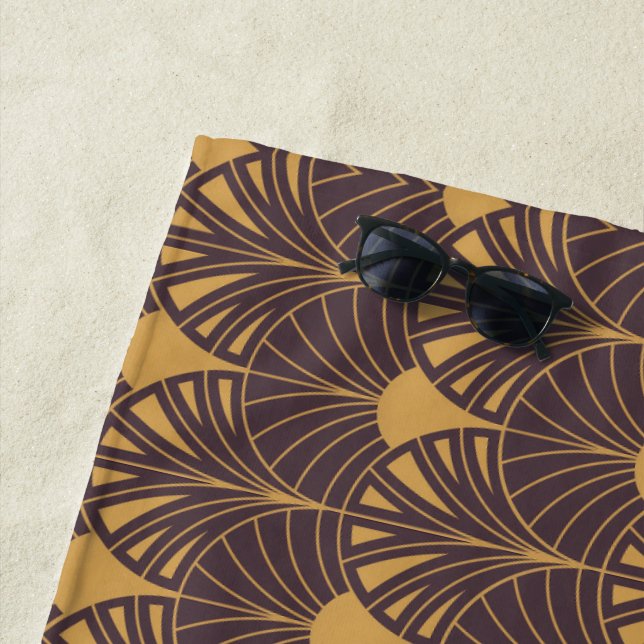 Toalha De Praia Art Deco pattern with fan-shaped motifs  (In Situ)