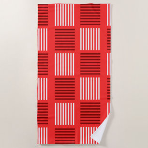 Toalha De Praia Art Deco Weave - Vermelho