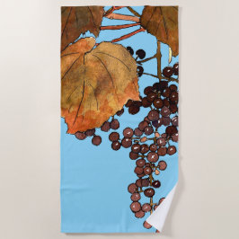 Toalha De Praia Art Nouveau Uvas Congeladas