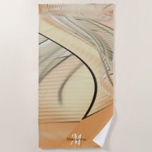 Arte Abstrata Outono Pastel Creme, Monogramada