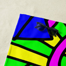 Toalha De Praia Arte de Arroz Azul Flores