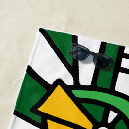 Toalha De Praia Arte de Arroz das Flores Amarelas