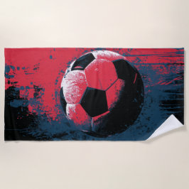 Toalha De Praia Arte de bola de futebol com respingos de Grunge