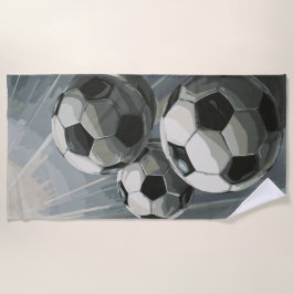 Toalha De Praia Arte de Bola de Futebol – Design Dinâmico de Futeb