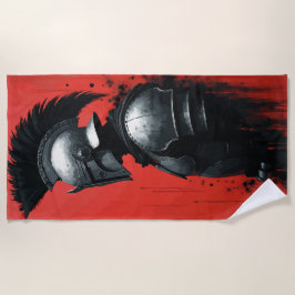 Toalha De Praia Arte de Capacete de Guerreiro Espartano