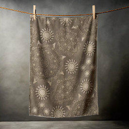 Toalha De Praia Arte de hexa-sepia ouro ursidae