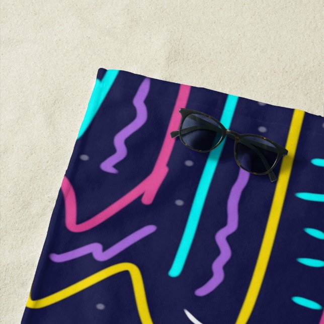 Toalha De Praia Arte do Espaço Contrastada Neon (In Situ)