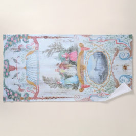 Toalha De Praia Arte do século XVII, Aves, Pessoas e Cenário