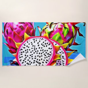 Toalha De Praia Arte Exótica de Fruta Dragão