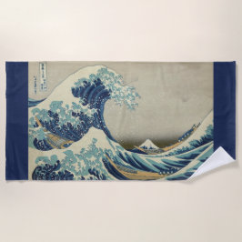Toalha De Praia Arte Japonesa Vintage, A Grande Onda por Hokusai