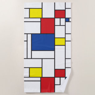 Toalha De Praia Arte Moderna De Stijl Geométrica Minimalista Mondr