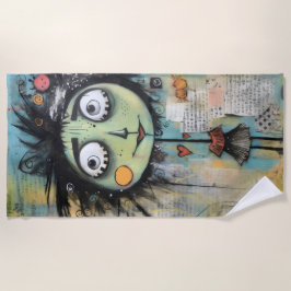 Toalha De Praia ArtLady 13 Encantada e angustiada