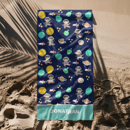 Toalha De Praia Artronaut and Spaceship for Children