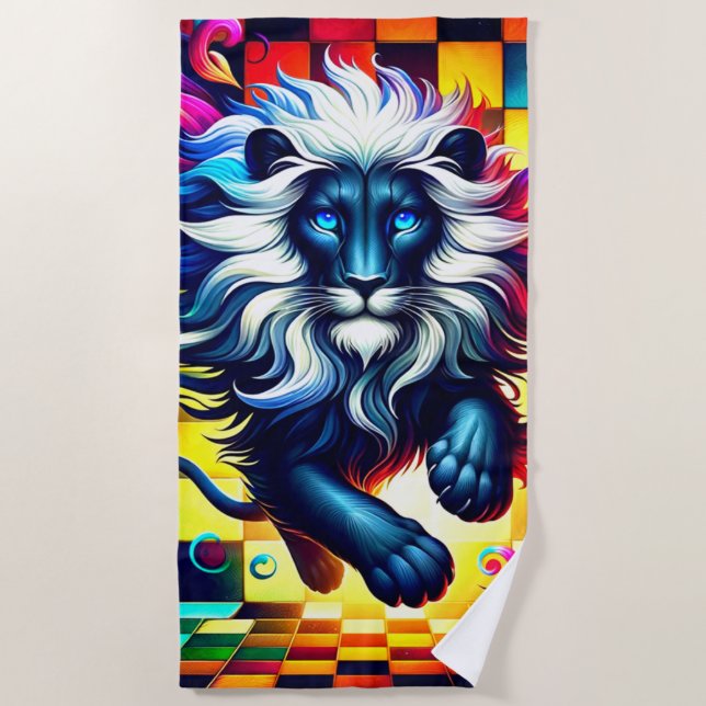 Toalha De Praia Artsy Lion Beach Towel (Frente)