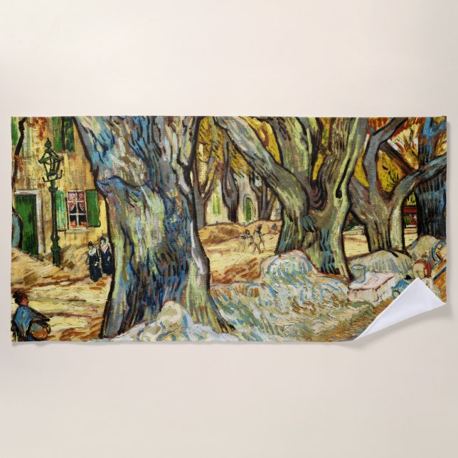 Toalha De Praia Árvores De Grandes Aviões De Vincent Van Gogh (Frente)