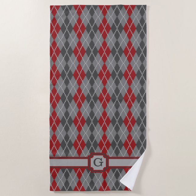 Toalha De Praia Ashes e Embers Argyle Beach Towel (Frente)