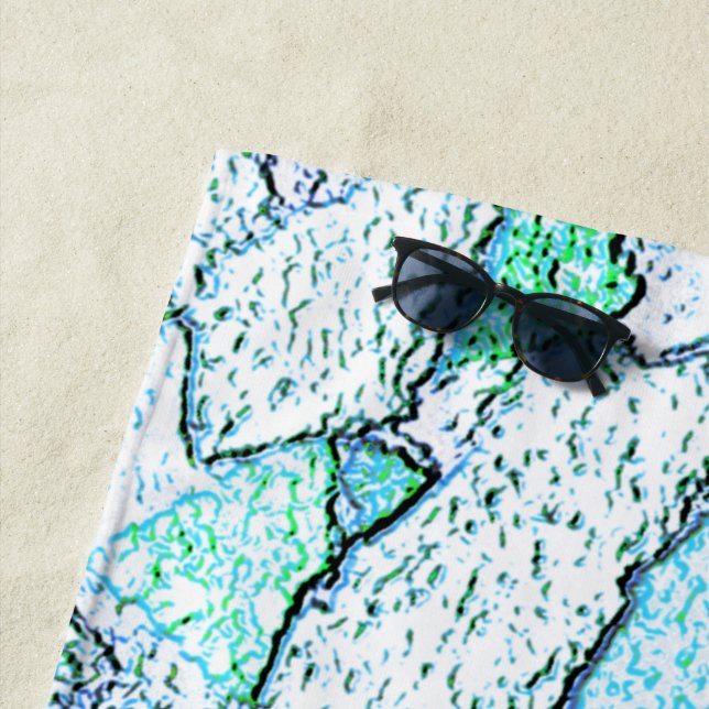 Toalha De Praia Áspero como rocha, num  de ciano e menta (In Situ)