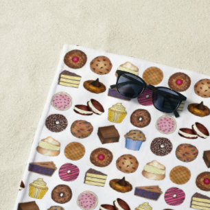 Toalha De Praia Assar Venda Rosquinha Cream Puff Cake Pie Slice