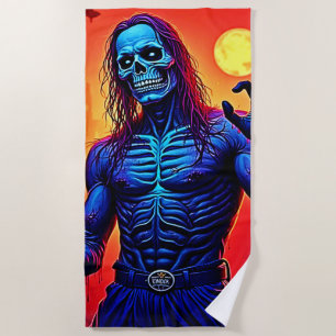 Toalha De Praia Assombrando O Demônio Zombie Na Design Da Cidade