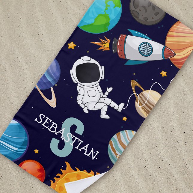 Toalha De Praia Astronauta Espacial para Crianças Personalizadas V (Criador carregado)