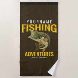 Toalha De Praia Aventuras De Pesca Personalizadas Anglas De Peixe