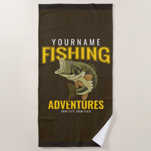 Toalha De Praia Aventuras De Pesca Personalizadas Anglas De Peixe