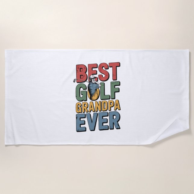 Toalha De Praia Avô de Golf Nunca (Frente)