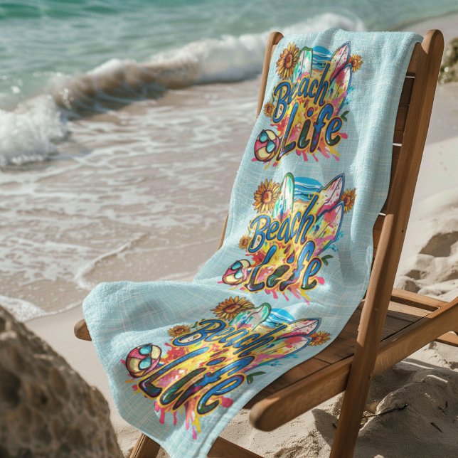 Toalha De Praia Azul Beach Life (Criador carregado)