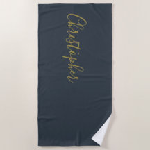 Azul Marinho Dourado Nome Personalizado Script Min