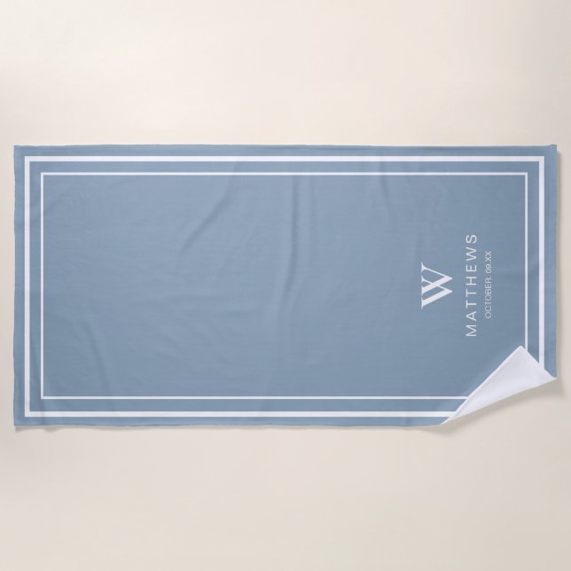 Toalha de Praia Azul Personalizada  (Frente)