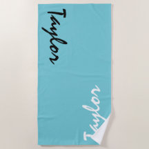 Azul Teal Personalizado Nome Personalizado Praia T
