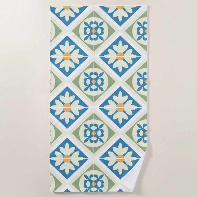 Toalha De Praia Azulejos Andaluzes 13 (Frente)