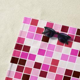 Toalha De Praia Azulejos de Piscina, Azulejos Mosaico Rosa, Padrão